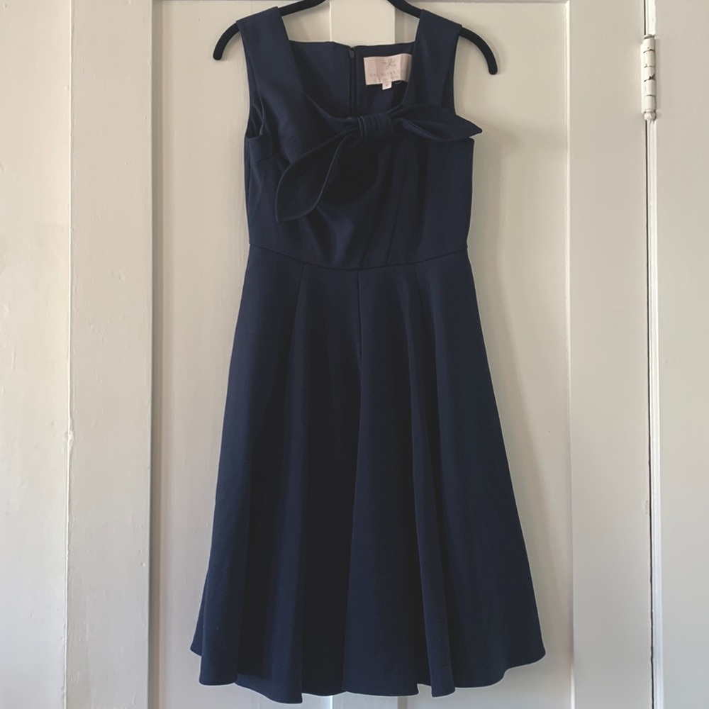 Beautiful Gal Meets Glam Navy Bow Cocktail Dress Size XS - Picture 1 of 3